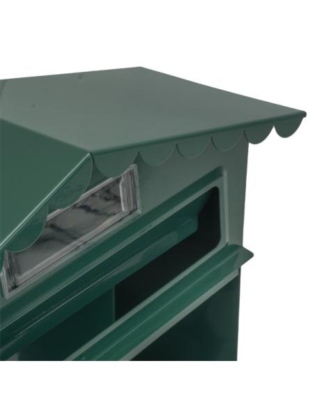 Buzon De Correo Frida Acero Galvanizado Verde 36x32x10 Cm Tejado Antilluvia, Ventana Visualizacion