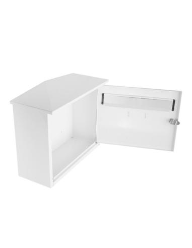 Buzon De Correo Nikita Acero Galvanizado Blanco 33x39x17 Cm Diseño Trampilla Antilluvia Resistente