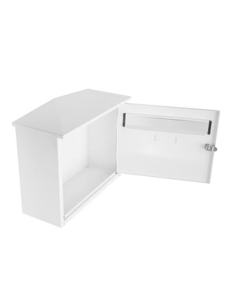 Buzon De Correo Nikita Acero Galvanizado Blanco 33x39x17 Cm Diseño Trampilla Antilluvia Resistente