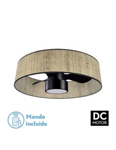 Ventilador Dc 24w Natasha Cañizo/negro 70d 3 Aspas 6vel. 2390lm 3 Colores Remoto,memoria,temporizador