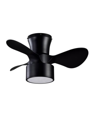 Ventilador Dc 24w Natasha Cañizo/negro 70d 3 Aspas 6vel. 2390lm 3 Colores Remoto,memoria,temporizador
