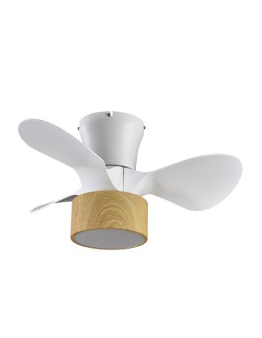 Ventilador Dc 24w Natasha Cañizo/blanco-haya 70d 3 Aspas 6vel. 2390lm 3 Colores Remoto,memoria,temporizador