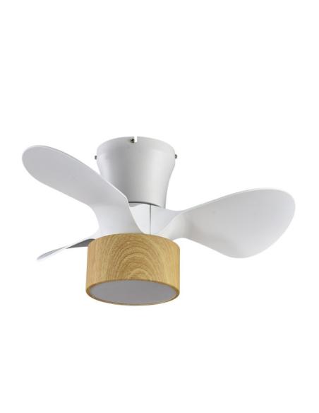 Ventilador Dc 24w Natasha Cañizo/blanco-haya 70d 3 Aspas 6vel. 2390lm 3 Colores Remoto,memoria,temporizador