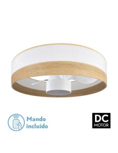 Ventilador Dc 24w Olga Blanco/mad.clara-blanco 3 Aspas 6 Vel. 2390lm 3 Colores, Remoto,memoria,temporizador 70d
