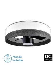 Ventilador Dc 24w Olga Blanco/mad.negra-negro 3 Aspas 6 Vel. 2390lm 3 Colores, Remoto,memoria,temporizador 70d