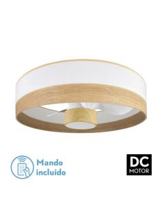 Ventilador Dc 24w Olga Blanco/mad.clara-haya 3 Aspas 6 Vel. 2390lm 3 Colores, Remoto,memoria,temporizador 70d