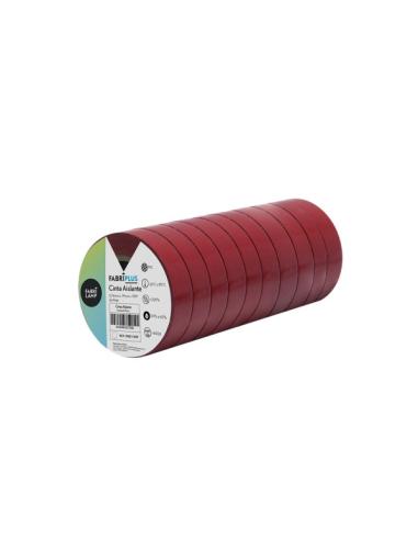 Rollo Cinta Aislante Pvc Rojo 19mmx10m Para Electricista Flexible Y Duradera