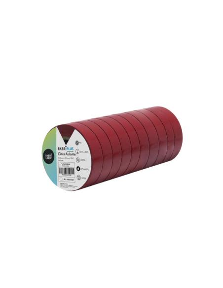 Rollo Cinta Aislante Pvc Rojo 19mmx10m Para Electricista Flexible Y Duradera