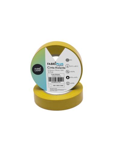 Rollo Cinta Aislante Pvc Amarilla 19mmx10m Para El Ectricista Flexible Y Duradera
