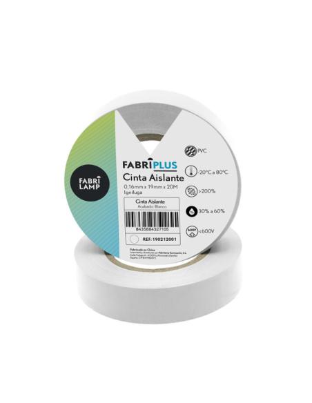 Rollo Cinta Aislante Pvc Blanca 19mmx20m Para Electricista Flexible Y Duradera