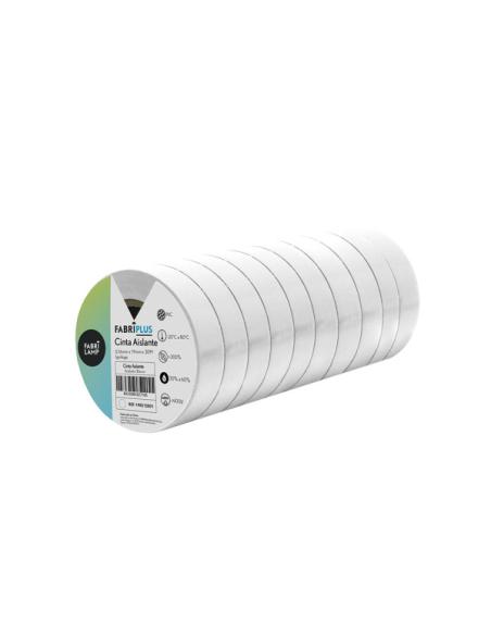 Rollo Cinta Aislante Pvc Blanca 19mmx20m Para Electricista Flexible Y Duradera