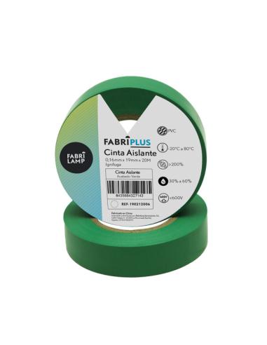 Rollo Cinta Aislante Pvc Verde 19mmx20m Para Electricista Flexible Y Duradera