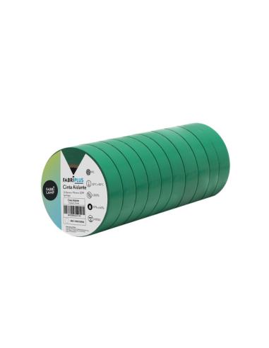 Rollo Cinta Aislante Pvc Verde 19mmx20m Para Electricista Flexible Y Duradera
