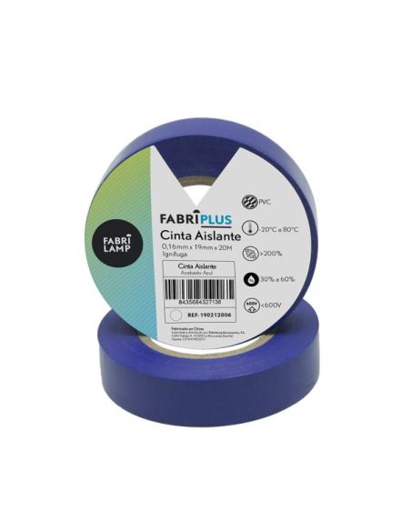 Rollo Cinta Aislante Pvc Azul 19mmx20m Para Electricista Flexible Y Duradera