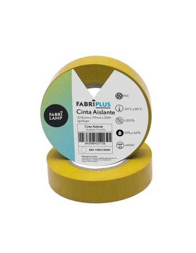Rollo Cinta Aislante Pvc Amarilla 19mmx20m Para Electricista Flexible Y Duradera