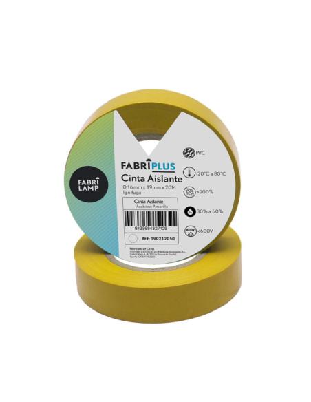 Rollo Cinta Aislante Pvc Amarilla 19mmx20m Para Electricista Flexible Y Duradera