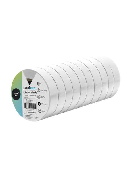 Rollo Cinta Aislante Ancha Pvc Blanca 25mmx20m Para Electricista Flexible Y Duradera