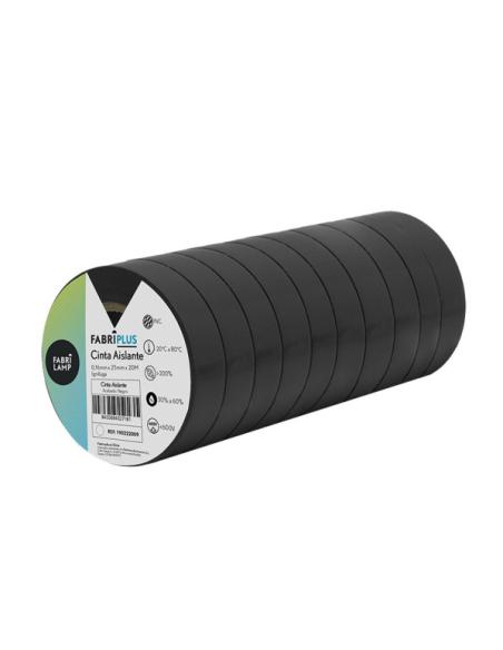Rollo Cinta Aislante Ancha Pvc Negra 25mmx20m  Para Electricista Flexible Y Duradera