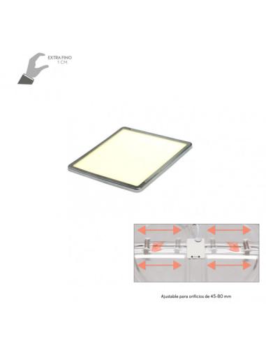 Downlight 8w 4000k Cromo Providencia 586lm 1x11,8x11,8 Cm De Empotrar Corte Ajustable 4,5x4,5-8x8 Cm