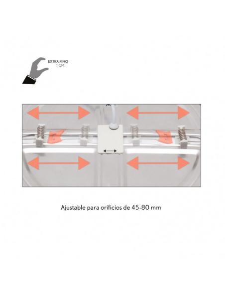 Downlight 8w 4000k Cromo Providencia 586lm 1x11,8x11,8 Cm De Empotrar Corte Ajustable 4,5x4,5-8x8 Cm
