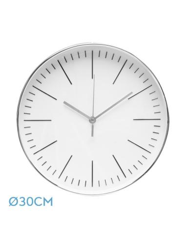 Reloj De Pared Hera Plata 30d Movimiento Continuo