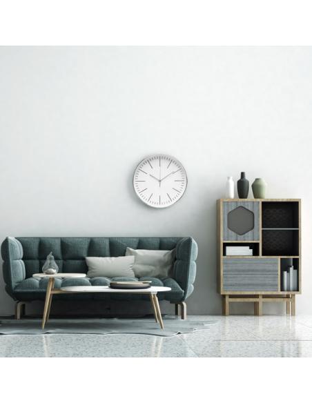 Reloj De Pared Hera Plata 30d Movimiento Continuo