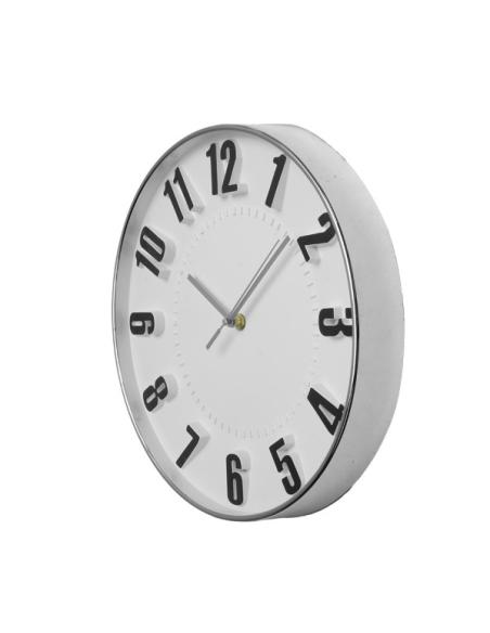 Reloj De Pared Hora Plata 30d Movimiento Continuo