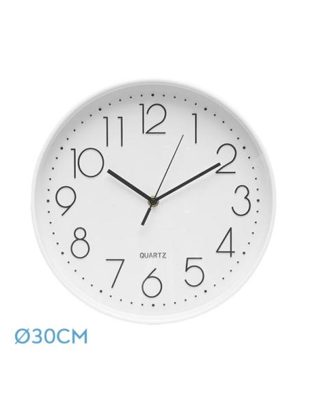 Reloj De Pared Tiempo Blanco 30d Mov.continuo