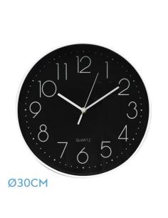 Reloj De Pared Tiempo Blanco-negro 30d  Movimiento Continuo