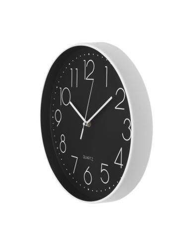 Reloj De Pared Tiempo Blanco-negro 30d  Movimiento Continuo