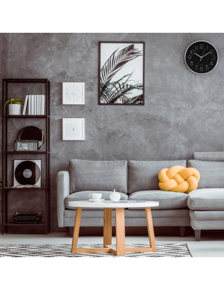 Reloj De Pared Tiempo Blanco-negro 30d  Movimiento Continuo