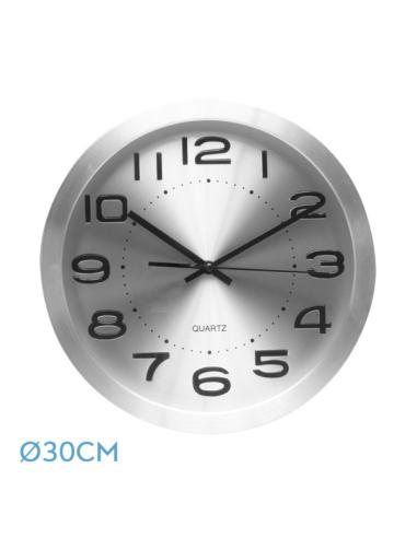 Reloj De Pared Cronus Aluminio-plata 30d  Movimiento Continuo