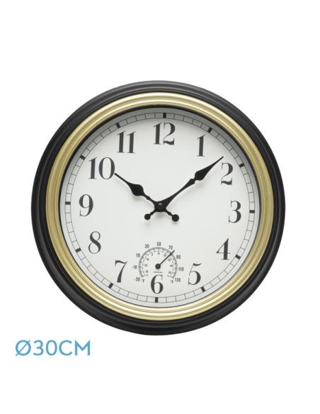 Reloj De Pared Horacio Negro-oro 30d Mov.continuo