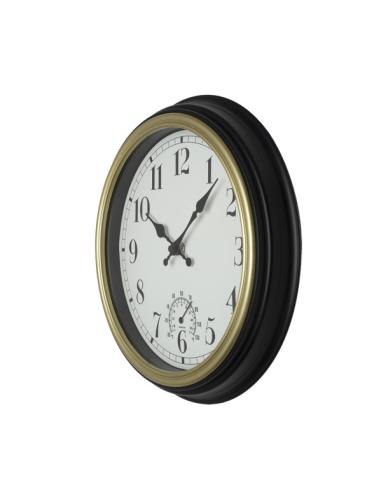 Reloj De Pared Horacio Negro-oro 30d Mov.continuo
