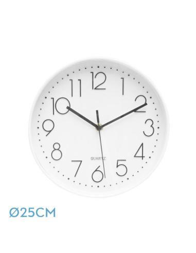 Reloj De Pared Minuto Blanco 25d Mov.continuo