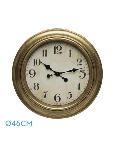 Reloj De Pared Lamba Oro 46d Agujas Retro