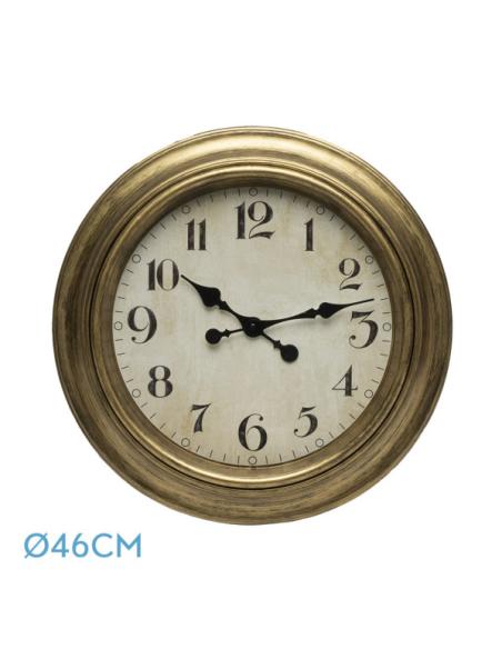 Reloj De Pared Lamba Oro 46d Agujas Retro