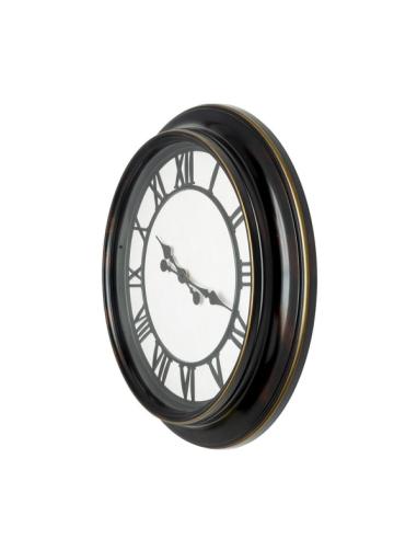 Reloj De Pared Almita Negro Rustico 60d  Agujas Retro Industrial Gran Tamaño