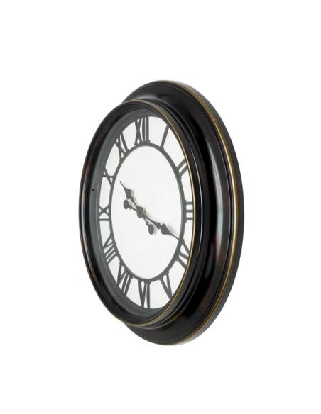 Reloj De Pared Almita Negro Rustico 60d  Agujas Retro Industrial Gran Tamaño