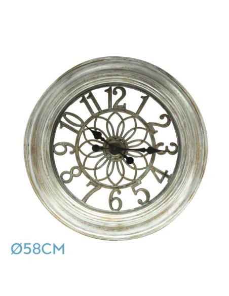 Reloj De Pared Kumico Plata 58d Agujas Retro Industrial Gran Tamaño