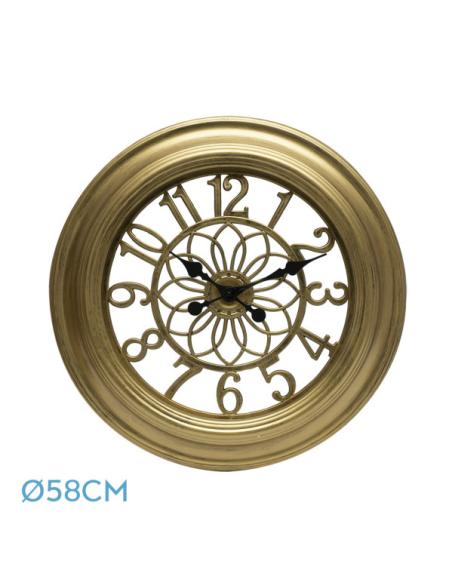 Reloj De Pared Kumico Oro 58d Agujas Retro Industrial Gran Tamaño