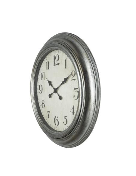 Reloj De Pared Iniko Plata 61d Agujas Retro Gran Tamaño