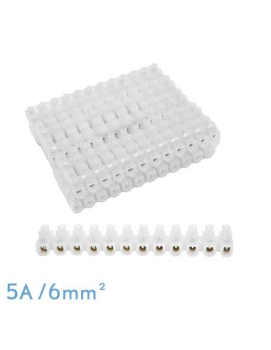 Regleta Ficha De Empalme 5a/6mm2 Pe Semitransparente 12 Fichas Flexible Y Facil De Cortar