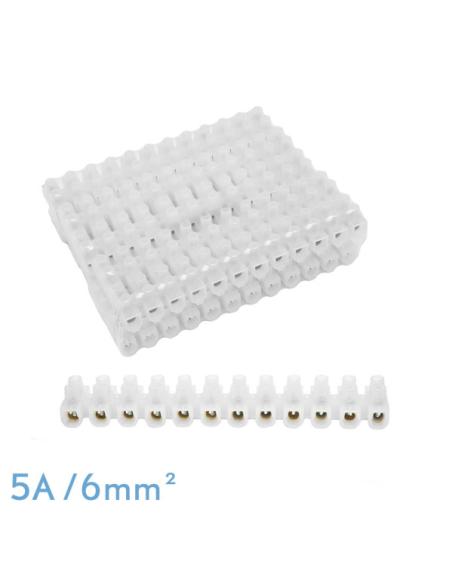 Regleta Ficha De Empalme 5a/6mm2 Pe Semitransparente 12 Fichas Flexible Y Facil De Cortar