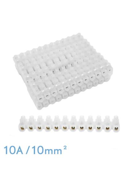 Regleta Ficha De Empalme 10a/10mm2 Pe Semitransparente 12 Fichas Flexible Y Facil Cortar