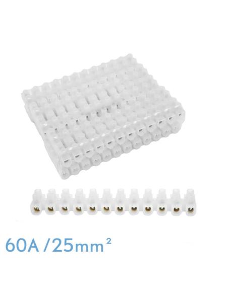 Regleta Ficha De Empalme 60a/25mm2 Pe Semitransparente 12 Fichas Flexible Y Facil Cortar