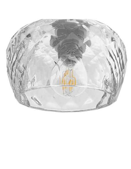 Regleta Estela 3xe27 Blanca Regx65x13 Cm C/tulipas Cristal Tallado Transparente