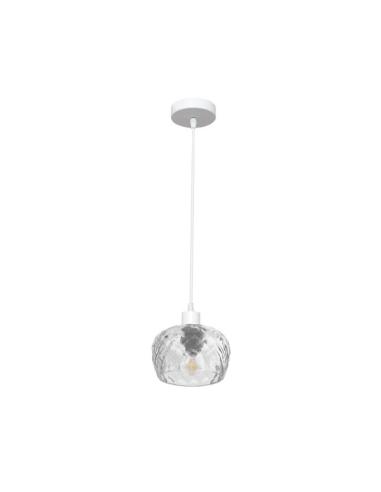 Colgante Estela 1xe27 Blanco Regx13x13 Cm C/tulipa Cristal Tallado Transparente