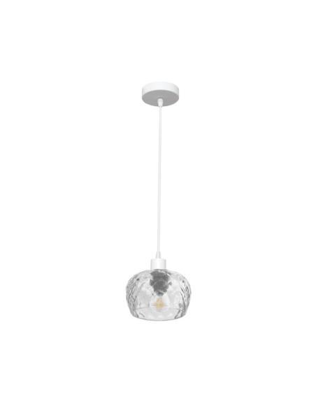 Colgante Estela 1xe27 Blanco Regx13x13 Cm C/tulipa Cristal Tallado Transparente