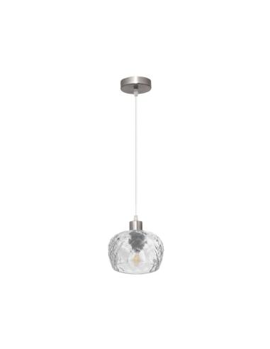 Colgante Estela 1xe27 Cromo Regx13x13 Cm C/tulipa Cristal Tallado Transparente